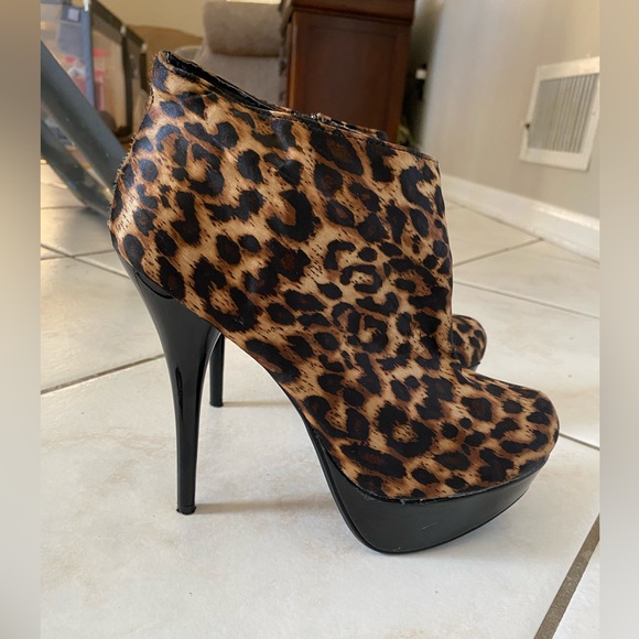 Bamboo platform leopard print booties - Picture 6 of 7